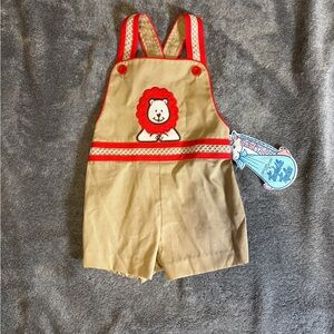 Adorable Tan Lion Overalls for Kids